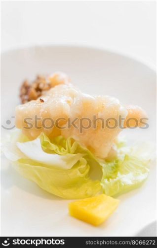 Deep fried shrimp mayonnaise salad