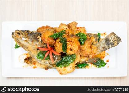 deep fried sweet and sour spicy sauce grouper fish
