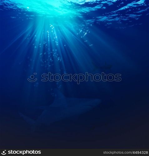 Deep ocean, marine backgrounds with waves and sea surface