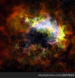 deep outer space gas cloud nebula galaxy and stars