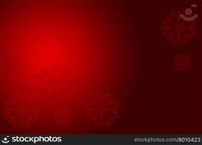 Deep red Christmas background with snow flakes