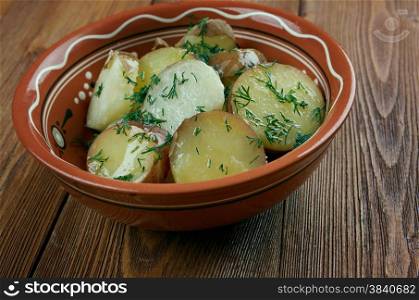 Deep South German Style Potato Salad. close up