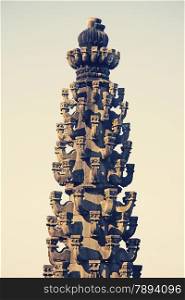 Deepmala (Light pillar) at Changwateshwar Temple near Saswad, Maharashtra, India