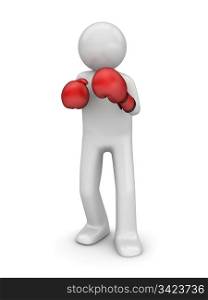 Defending in boxing (3d isolated characters sports series)