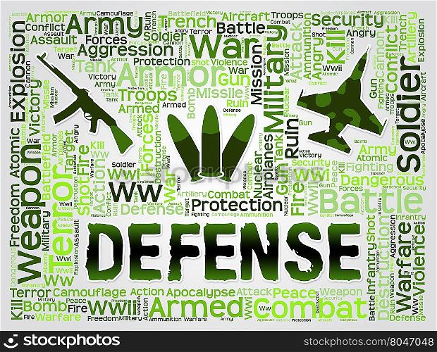 Defense Words Representing Resistance Defend And Deterrent