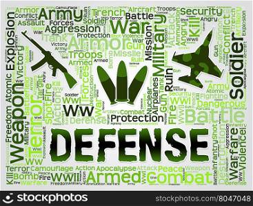 Defense Words Representing Resistance Defend And Deterrent