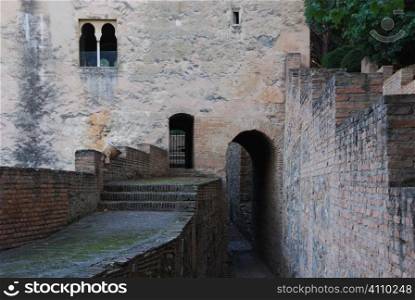 Defensive wall of the Alhambra, Granada, Andalusia, Spain