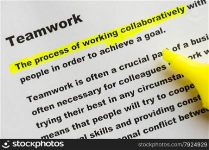 definition of teamwork