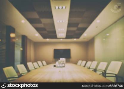 Defocus background empty modern meeting room interior