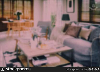 Defocus background interior living room with dining table