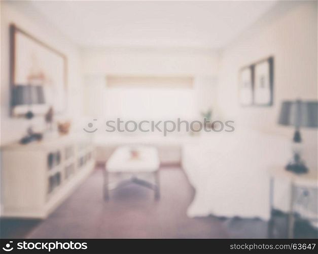 Defocus interior of living room in vintage style effect for background