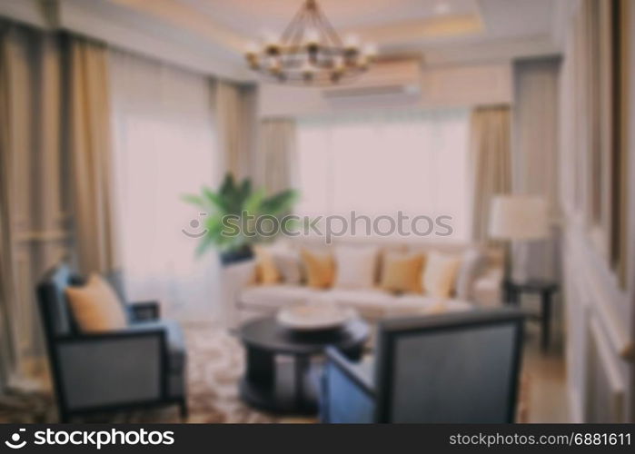 Defocus luxury living room in modern classic style