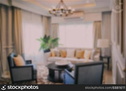 Defocus luxury living room in modern classic style