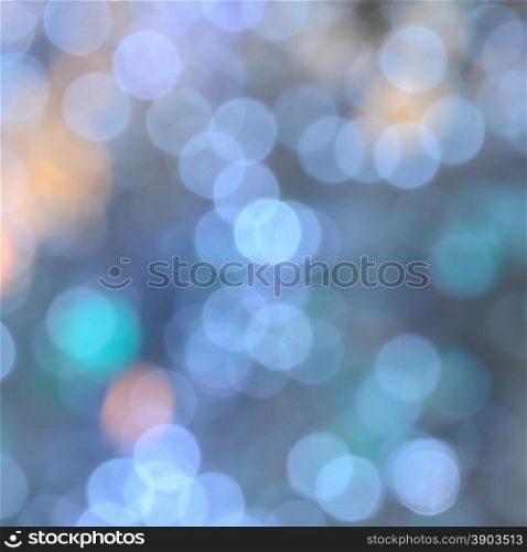 Defocused abstract blue and green Christmas bokeh background