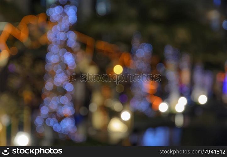 Defocused abstract colorful Christmas bokeh background
