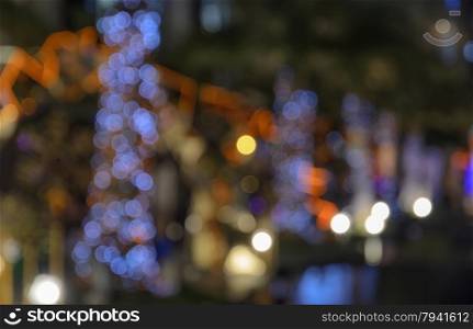 Defocused abstract colorful Christmas bokeh background