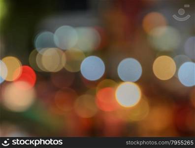 Defocused abstract red and yellow Christmas bokeh background