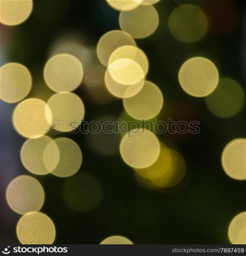 Defocused abstract yellow and green Christmas bokeh background