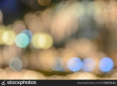 Defocused abstract yellow Christmas bokeh background