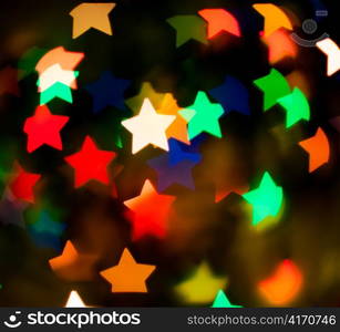 defocused background from multi-coloured stars