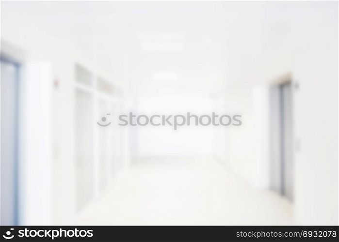Defocused blur background of corridor in hospital