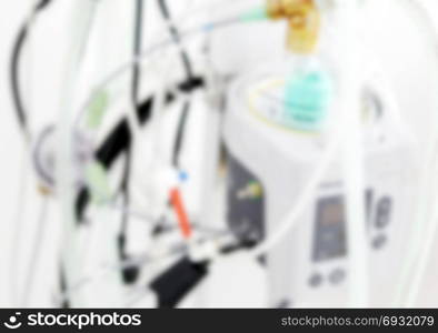 Defocused blur background of modern medical equipment