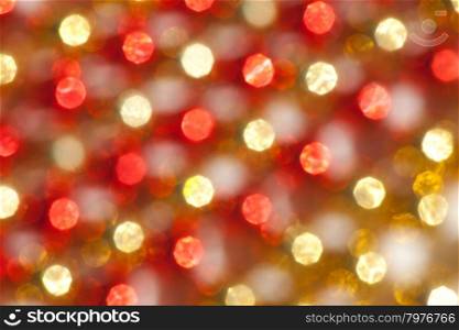 Defocused Christmas Gold and Red Lights
