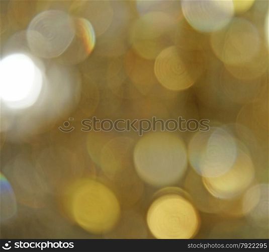 Defocused golden light spots as abstract background