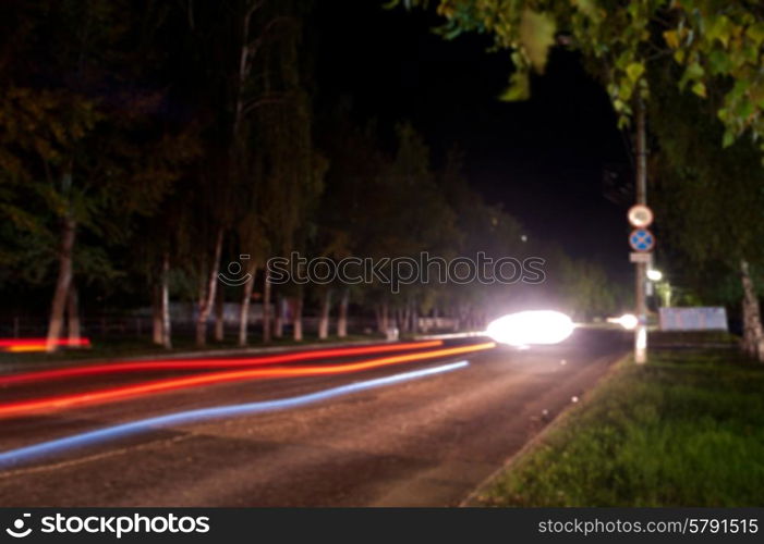 Defocused photo of night city background. night city