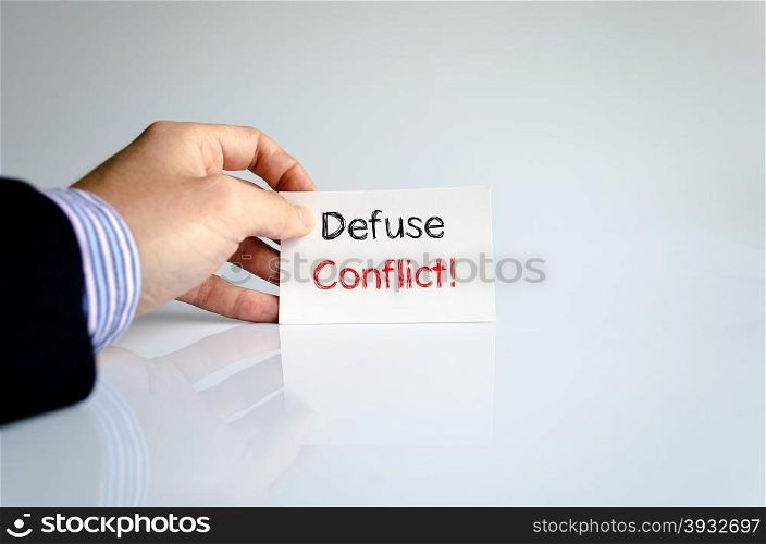 Defuse conflict text concept isolated over white background