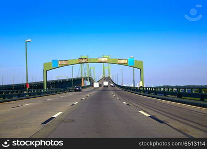 Delaware memorial bridge road in USA. Delaware memorial bridge road in USA US