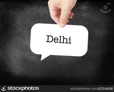 Delhi written on a speechbubble