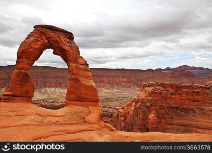 Delicate Arch in rain