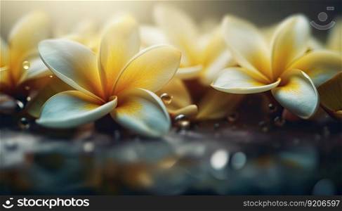 Delicate Light Background with Magnolia Flowers, Generative AI. Magnolia Flowers Background