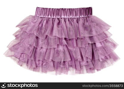 delicate purple skirt isolated on white background