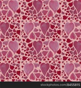 Delicate romantic pattern Love. Seamless pattern with hearts on a light pink background. Watercolor For holiday designs, valentines, decor, packaging and decoration. Delicate romantic pattern Love. Seamless pattern with pink hearts on a light pink background. Watercolor For holiday designs, valentines, decor, packaging and decoration
