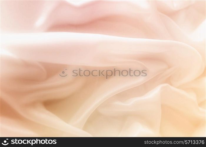 delicate waves of satin silk close up