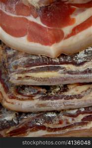 delicatessen, ham and corsica meat in a store