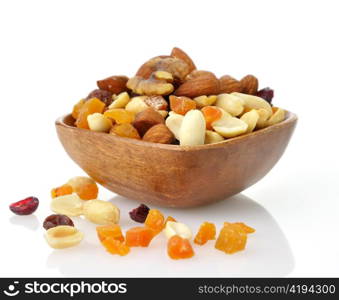 Delicious and healthy mixed dried fruit, nuts and seeds