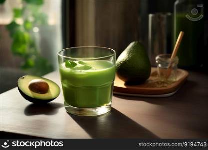 Delicious avocado juice. Natural cream. Generate Ai. Delicious avocado juice. Generate Ai