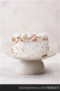 delicious birthday cake with sprinkles. High resolution photo. delicious birthday cake with sprinkles. High quality photo