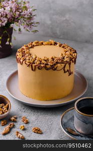 delicious biscuit toffee cake on plate