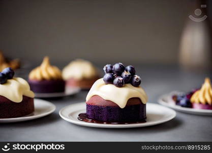 Delicious blueberry mini cakes, tasty gluten free cake