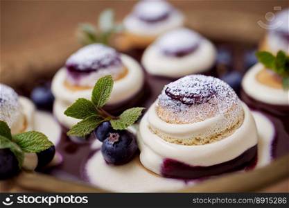 Delicious blueberry mini cakes, tasty gluten free cake