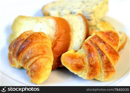 delicious bread , croissant and bakery products