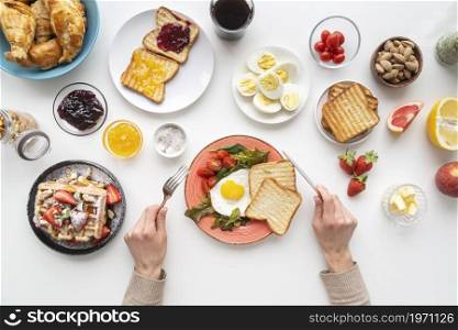 delicious breakfast meal assortment. High resolution photo. delicious breakfast meal assortment. High quality photo