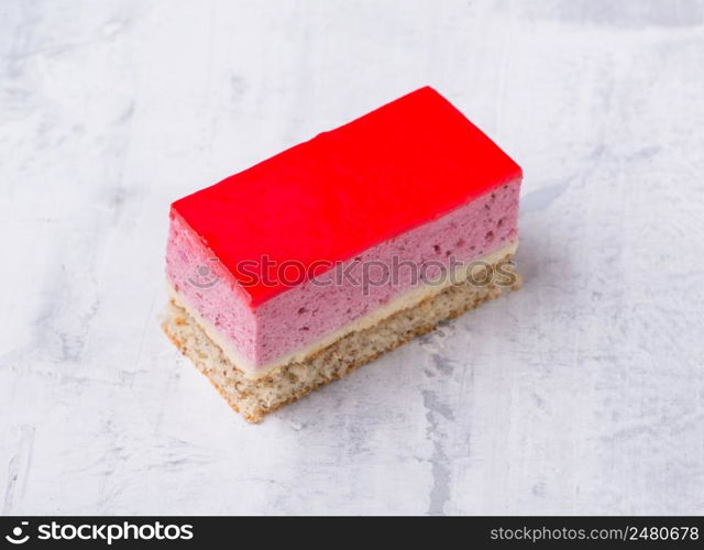 delicious cake with berries on a white background. sweets on white background