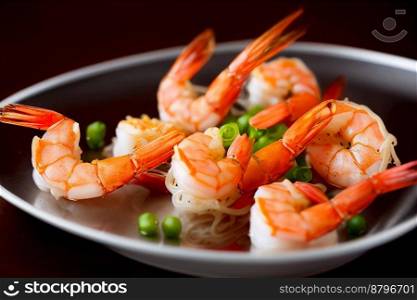 Delicious casseroled shrimp 3d illustrated