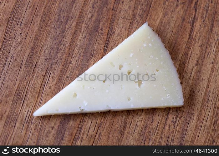 Delicious cheese from sheep in triangles