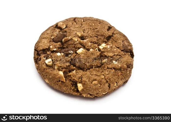 Delicious chocolate cookie isolated on white background